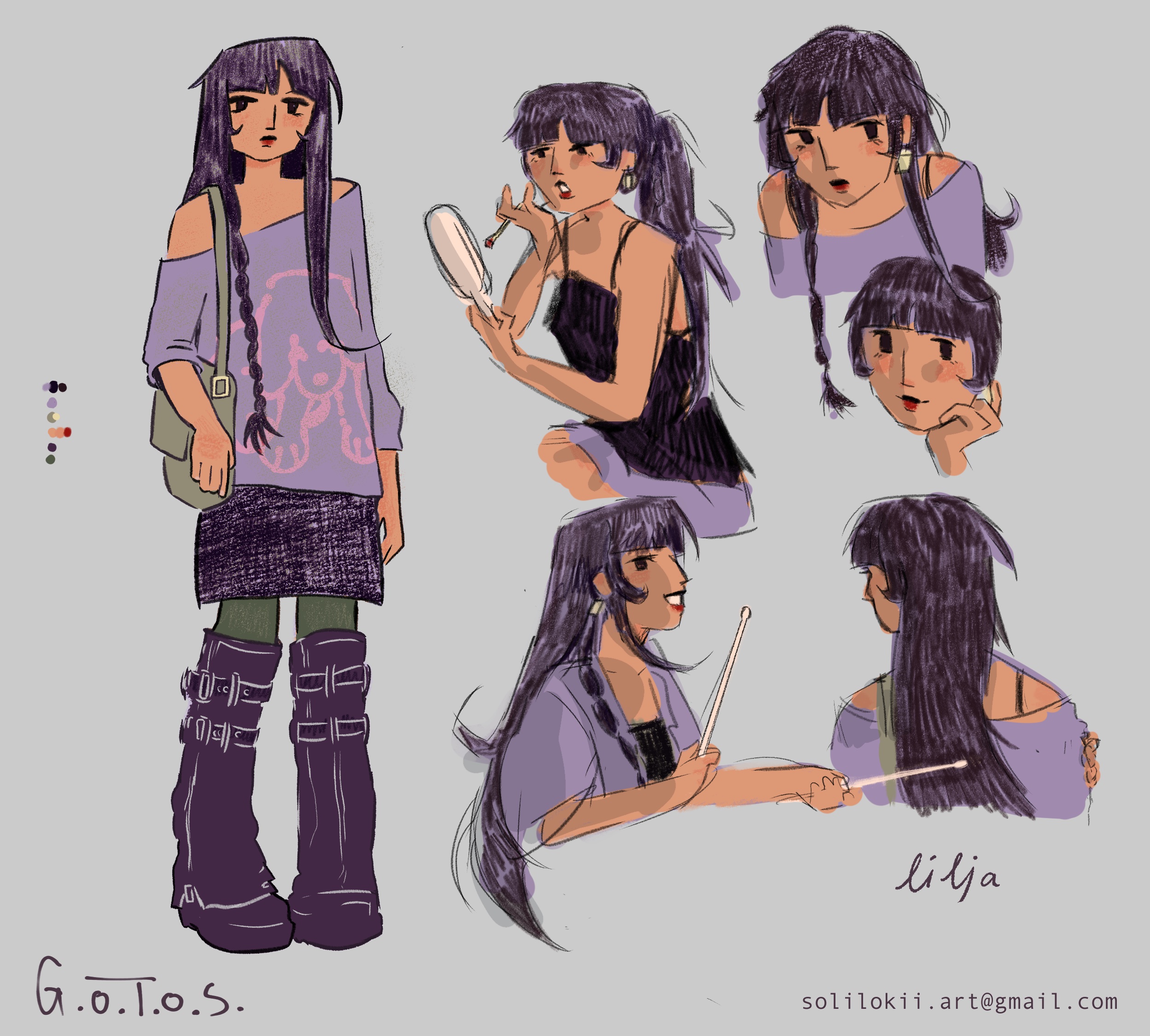 Character sheet of a drummer named Lilja.